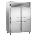 image of Traulsen RHT232DUT-HHS 48" 2-Section Reach-In Refrigerator w/ 4 Solid Half-Doors, Top Mount, 42 cu. ft.