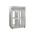 image of Traulsen RHT232WPUT-HHG 58" 2-Section Pass-Thru Refrigerator w/ 8 Half Glass Doors, Top Mount, 55 cu. ft.