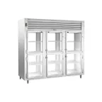 image of Traulsen RHT332NP-HHG 76" 3-Section Pass-Thru Refrigerator w/ 12 Half Glass Doors, Remote, 76.25 cu. ft.