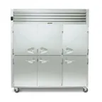 image of Traulsen RHT332W-HHS 86" Thre Section Reach-In Refrigerator w/ 6 Solid Half-Doors, Remote, 77.45 cu. ft.
