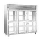 image of Traulsen RHT332WPUT-HHG 86" 3-Section Pass-Thru Refrigerator w/ 12 Half Glass Doors, Top Mount, 84.36 cu. ft.