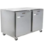 image of Traulsen UHT48-RR 48" 2-Section Undercounter Refrigerator w/ 2 Doors, 13.5 cu. ft.