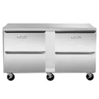 image of Traulsen UHT60-DD 60" 4-Drawer Undercounter Refrigerator, Stainless Steel, Front Breathing, 16.7 cu. ft.