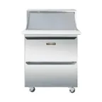 image of Traulsen UPT279-D 27" 2-Drawer Sandwich and Salad Prep Table, 9 Pans, Stainless Steel