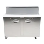 image of Traulsen UPT7224-LR-SB 72" 2-Section Sandwich Salad Prep Table w/ 2 Doors, 24 Pans, Stainless Steel