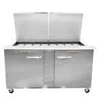 image of Traulsen UST6012-RR-SB 60" 2-Section Sandwich Salad Prep Table w/ 2 Stainless Steel Doors, 12 Pans