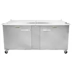 image of Traulsen UST7224-RR-SB 72" 2-Door Sandwich and Salad Prep Table, 24 Pans, Stainless Steel