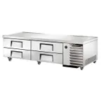 image of True TRCB-79-HC 79" 4 Drawers Refrigerated Chef Base, (8) 12" x 20" Pan Capacity