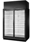 image of True TRM2L-YY-BLK-WHT-1BLKLL-4 66" 2-Door Freezer Retail Merchandiser, Black Exterior, 77.9 cu. ft., ENERGY STAR®