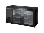 image of True TBB24-60-2G-Z1-BST-B-1 60" Bar Cooler, Black, 4 Shelves, Glass Doors, R290, 115V, USA