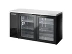 image of True TBB24-60-2G-Z1-SFT-B-1 60" Cooler, Black Doors, Holds 89 6‑Pack, 1/4 HP 115V R290, Made in USA