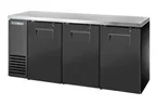 image of True TBB24-72-3S-Z1-SFT-B-1 72" 2-Section Bar Cooler, Black, 125 Cans, LED, 1/4 HP R290, 115V, USA
