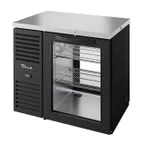 image of True TBR36-PTSZ1-L-B-G-G-1 36" Glass Swing Door Pass-Thru Single Zone Refrigerator