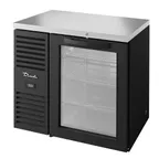 image of True TBR36-RISZ1-L-B-G-1 36" Glass Swing Door Back Bar Refrigerator with LED Interior Lighting
