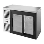 image of True TBR48-RISZ1-L-S-11-1 48" Stainless Steel Back Bar Refrigerator with 2 Sliding Glass Doors