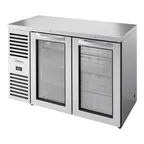 image of True TBR52-RISZ1-L-S-GG-1 Stainless Steel 52" 2 Swing Glass Door Back Bar Refrigerator w/ LED