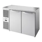 image of True TBR52-RISZ1-L-S-SS-1 Stainless Steel 52" 2 Solid Swing Door Back Bar Refrigerator with LED