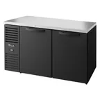 image of True TBR60-RISZ1-L-B-SS-1 60" Solid Swing Door Back Bar Refrigerator with LED Lighting