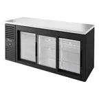 image of True TBR72-RISZ1-L-B-111-1 72" Back Bar Refrigerator with 3 Sliding Glass Doors & LED Lighting