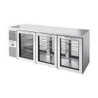 image of True TBR84-PTSZ1-L-S-GGG-GGG-1 84" Pass-Thru Refrigerated Back Bar Cooler w/ Glass Swing Door