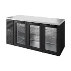 image of True TBR84-RISZ1-L-B-GGG-1 84" Black 3 Glass Swing Door Back Bar Cooler