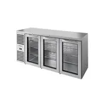 image of True TBR84-RISZ1-L-S-GGG-1 Stainless Steel 84" Glass Door Back Bar Refrigerator with LED