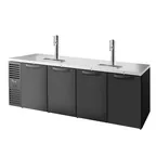 image of True TDR108-RI 108" Four Section Black Draft Beer Cooler, 4 Kegs Capacity, 115 Volts