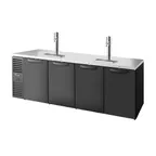 image of True TDR108-RISZ1-L-B-SSSS-1 108" Four Section Solid Door Draft Beer Cooler, 5 Kegs Capacity