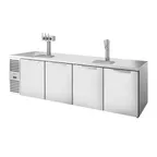 image of True TDR108-RISZ1-L-S-SSSS-1 108" Four Section Solid Door Draft Beer Cooler, 5 Kegs Capacity