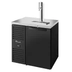 image of True TDR32-RISZ1-L-B-S-1 32" One Section Black Draft Beer Cooler, 1 Keg Capacity