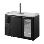 image of True TDR48-RISZ1-L-B-SG-1 48" Two Section Black Draft Beer Cooler, LED Lighting, 120 Volts
