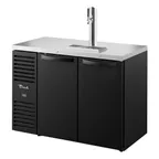 image of True TDR48-RISZ1-L-B-SS-1 48" Black Two Section Draft Beer Cooler, LED Lighting, 120 Volts