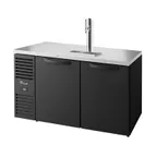 image of True TDR60-RISZ1-L-B-SS-1 60" Two Section Black Solid Door Draft Beer Cooler, 120 Volts