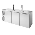 image of True TDR84-PTSZ1-L-S-SSS-SSS-1 84" Three Section Stainless Steel Pass-Thru Draft Beer Cooler