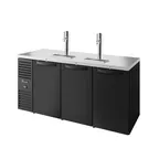image of True TDR84-RI 84" Three Section Black Draft Beer Cooler, LED Lighting, 115 Volts
