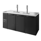 image of True TDR84-RISZ1-L-B-SSS-1 84" Three Section Black Solid Door Draft Beer Cooler, 120V
