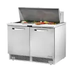 image of True TFP-48-18M-HC~SPEC3 48" Mega Top Sandwich/Salad Prep Table w/ 2 Doors, 18 Pans