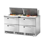 image of True TFP-64-24M-D-4-HC~SPEC3 64" Mega Top Sandwich/Salad Prep Table w/ 4 Drawers, 24 Pans