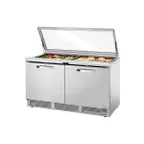 image of True TFP-64-24M-HC FGLID~SPEC3 64" Mega Top Sandwich/Salad Prep Table w/ 2 Doors, 24 Pans