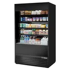 image of True TOAM-48-HC~NSL01 48" Vertical Air Curtain Merchandiser in Black, Self-Contained, 4 Shelves