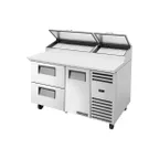 image of True TPP-AT-60D-2-HC~SPEC3 60" Refrigerated Pizza Prep Table w/ 1 Door & 2 Drawers, (8) 1/3 Panse