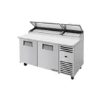 image of True TPP-AT-67-HC~SPEC3 67" Refrigerated Pizza Prep Table w/ 2 Doors, (9) 1/3 Pans