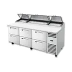 image of True TPP-AT2-93D-6-HC~SPEC3 93" Refrigerated Pizza Prep Table w/ 6 Drawers, (12) 1/3 Pans