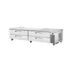 image of True TRCB-96-HC~SPEC3 96" 4 Drawers Refrigerated Chef Base, Stainless Steel Top with V Edge