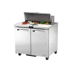 image of True TSSU-36-08-HC~SPEC3 36" Two Section Sandwich / Salad Prep Table w/ 2 Doors, 8 Pans