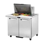 image of True TSSU-36-12M-B-HC~SPEC3 36" Mega Top Sandwich/Salad Prep Table w/ 2 Doors 12 Pans