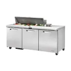 image of True TSSU-72-12-HC~SPEC3 72" Three Section Sandwich / Salad Prep Table w/ 3 Doors, 12 Pans