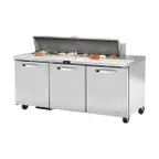 image of True TSSU-72-16-HC~SPEC3 72" Three Section Sandwich / Salad Prep Table w/ 3 Doors, 16 Pans