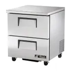 image of True TUC-27F-D-2-HC 27" 1-Section Undercounter Freezer w/ 2 Drawers, 1/4 HP, Stainless Steel Exterior