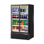image of True TVM-30SL-HC~VM03 30" 2-Section Glass Door Slim Line Visual Refrigerated Merchandiser